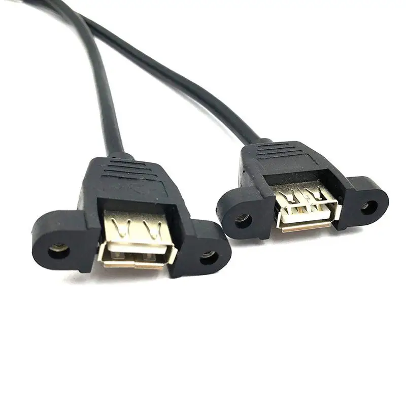 2-Pack) 30 см 10 Pin Материнская плата Женский Разъем для 2-портовый двойной USB 2,0 Женский адаптер Dupont удлинитель Кабель с винтовой панелью Moun