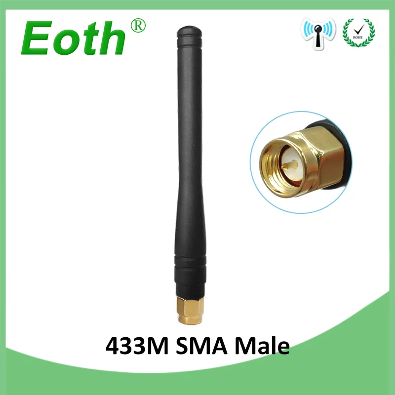 

433MHz antenna 3dbi SMA Male Connector 433 mhz antena rubber 433m antenne for wireless watermeter Gasmeter Lorawan Emeter