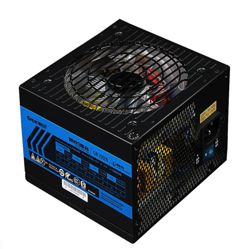 ПК PSU для Great Wall интеллектуальное управление 0 дБ ATX 12 в тихий источник питания Номинальная 500 Вт Пиковая 600 Вт источник питания GW-600ZN