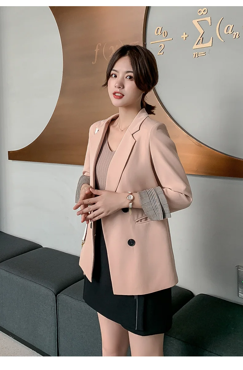 Костюм куртка женская весна и осень новая Корейская версия Slim-Fit Гонконгский стиль ретро случайный дикий тонкий костюм
