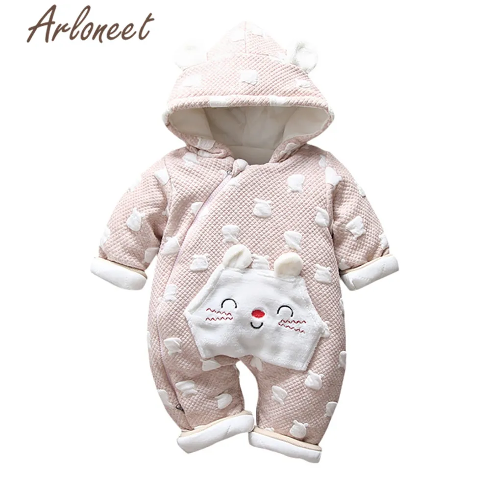 ARLONEET/пальто с героями мультфильмов; Комбинезон для маленьких мальчиков; Зимний комбинезон на молнии с карманами и кроликом для маленьких девочек; комбинезон; пальто с капюшоном; Детский комбинезон; Bebe Menina