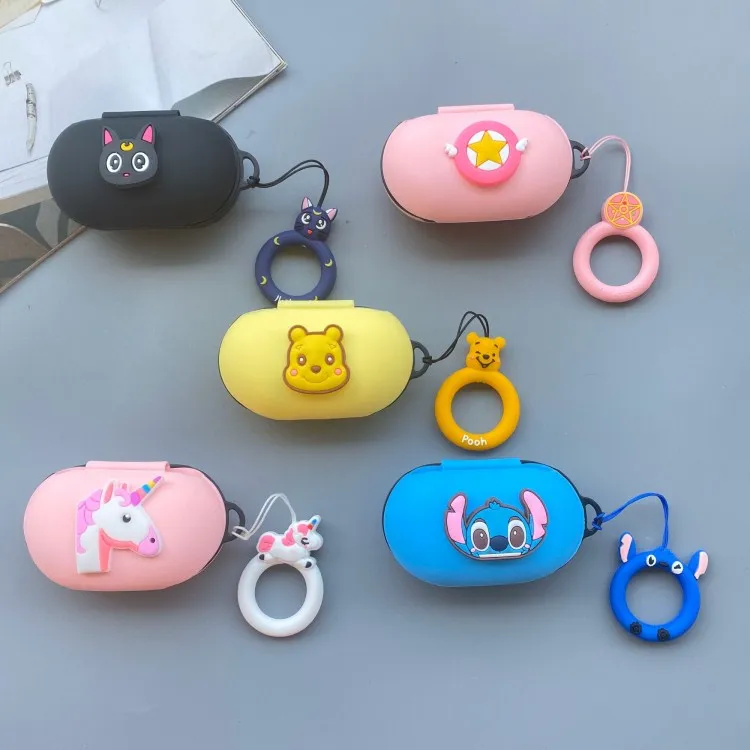 

3D Cartoon Silicone Case for Samsung Galaxy Buds 2019 Charging Box Protect Cover Wireless Earphone Anti-lost Shockproof Skin