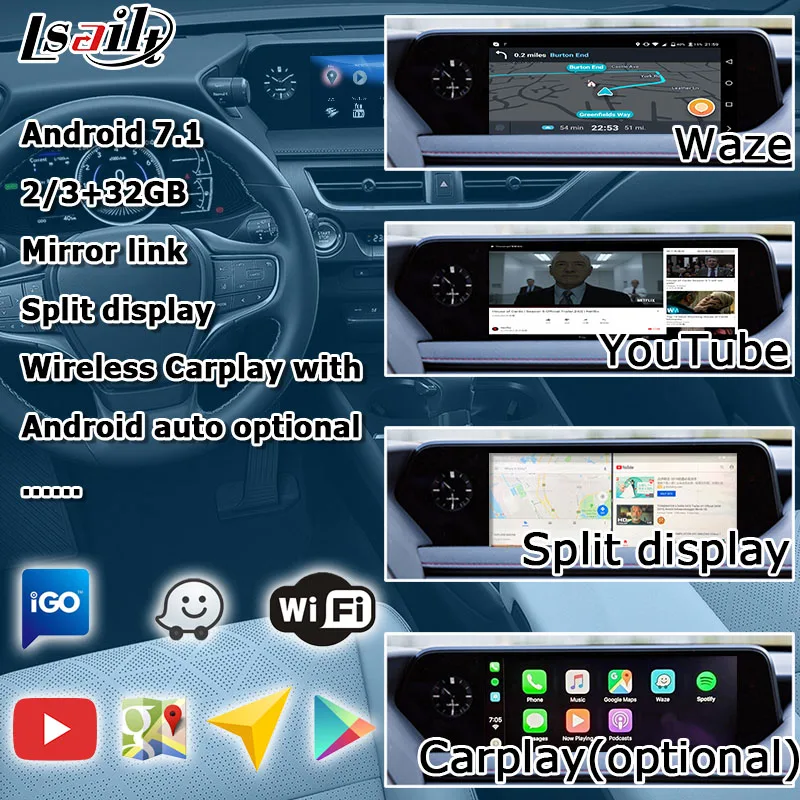 Android/carplay интерфейсная коробка для Lexus ES300h ES350 ES250 ES-тачпад управления видео интерфейс lsailt