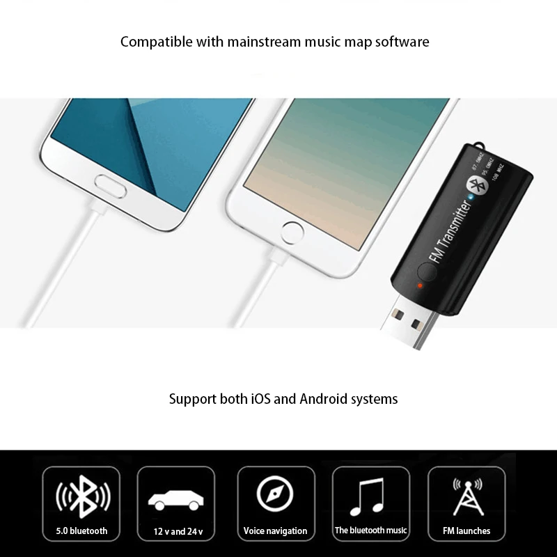 Портативный мини беспроводной приемник Bluetooth 5,0 USB передатчик приемник адаптер 3,5 мм AUX светодиодный индикатор кнопка переключатель Plug& Play