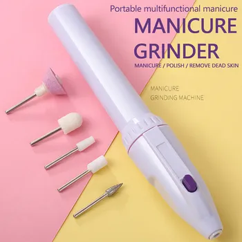 

5 Functions Nail Art Tools White Electric Nail File Drill Machine Acrylics Pedicure Manicure Polish Tool Nail Art Accessories