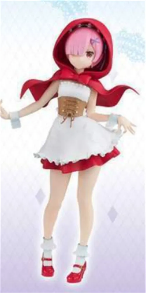 Re: Zero Hajimeru Isekai Seikatsu Rem/Ram Red Hood Ver. ПВХ кукла Фигурка Коллекционная Фигурка модель игрушка подарок - Цвет: Red opp bag