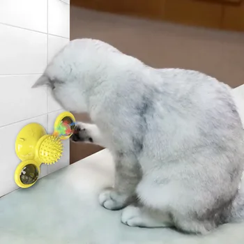 

Cat-teasing Toy Rotating Turntable Scratching Hair Rubbing Device Cat Grinding Stick Kitten Interactive Toy Supplies