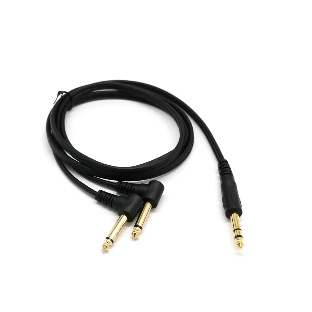 

Guitar Y Cable 5 Feet Gold Plated 6.35mm Male TRS Stereo to Dual 2 x 6.35mm Male TS Mono Right Angle Y Splitter Audio Cable
