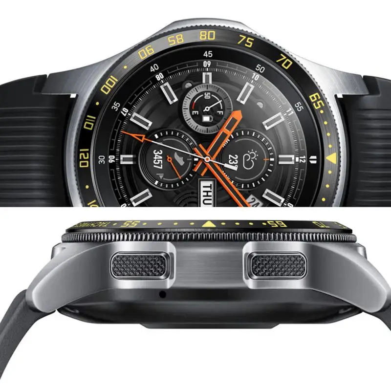 

Smart Watch For Samsung Galaxy Watch 46mm Bezel Ring Cover Adhesive Anti Scratch Metal