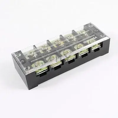

AC 600V 45A Dual Rows 5P 5 Positions Covered Barrier Screw Terminal Block