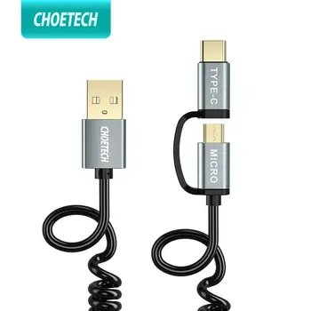 

CHOETECH 2-in-1 USB Type C & Micro USB Cable for Samsung S8 1.2 m Charge & sync cable for Xiaomi USB C Micro USB Cord device