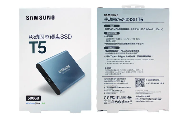 SAMSUNG External Portable SSD T5 USB3.1 500GB 1TB 2TB Hard Drive External Solid State Drives HDD for Desktop Laptop