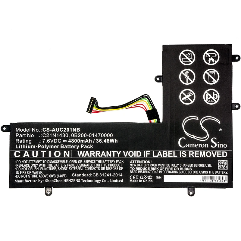 Аккумулятор Cameron Sino 4800 мАч для Asus ChromeBook C201 C201P C201PA Eee Book 0B200-01470000 C21N1430 | Электроника