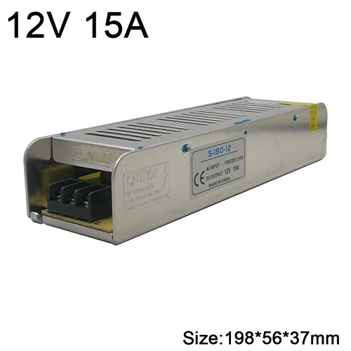 Полоса Размеры Siwtch Питание 12V 3A 5A 8.5A 10A 12.5A 15A 16.5A 20A 30A 33A освещение Трансформатор AC220V для DC12V конвертер - Color: 12V 15A