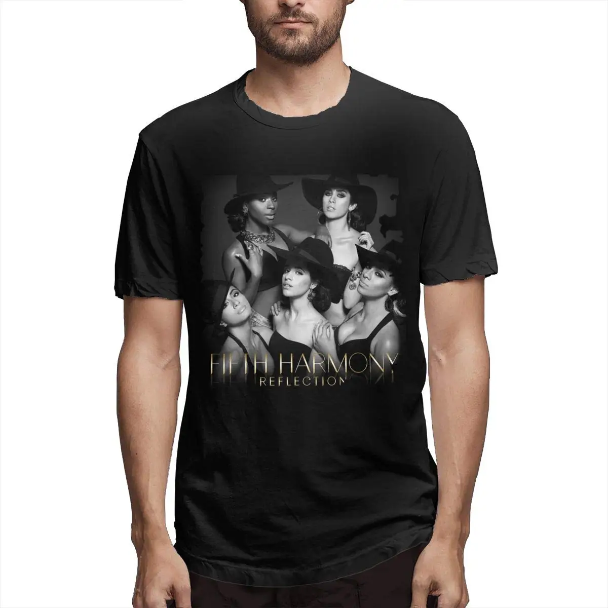 FGHFG Мужская футболка с принтом Fifth Harmony Reflection коротким рукавом TFGHFG мужская и
