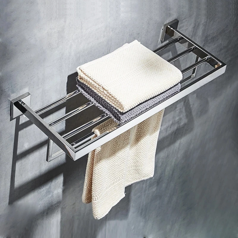 High Quality Stainless Steel Bathroom Accessories Hardware Roll Paper Holder Towel Rack Toilet Brush Holder Towel Shelf