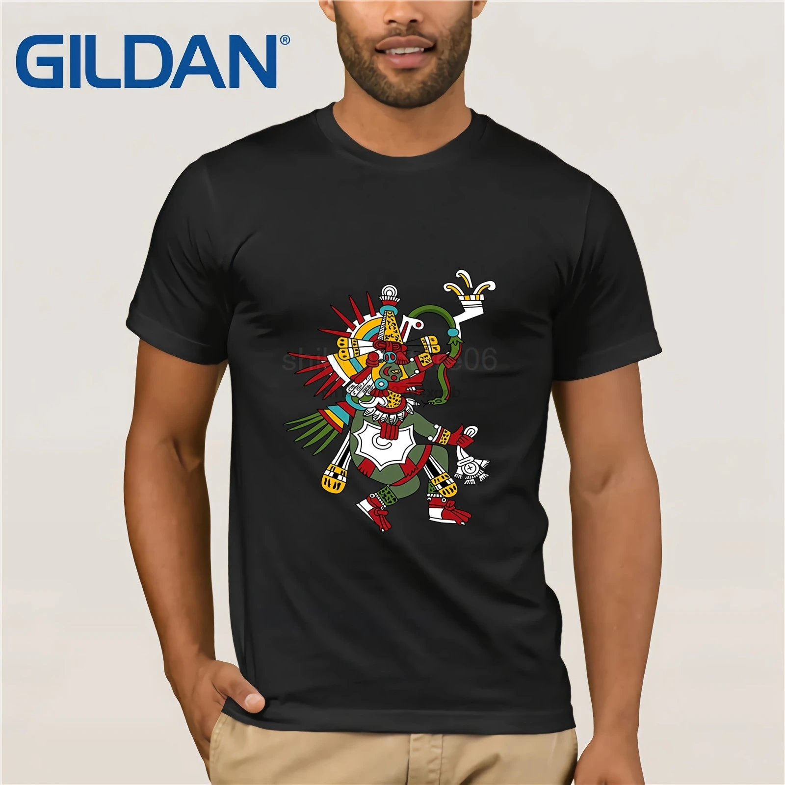 Футболка Quetzalcoatl Aztec God Deity футболка с перьями | Мужская одежда