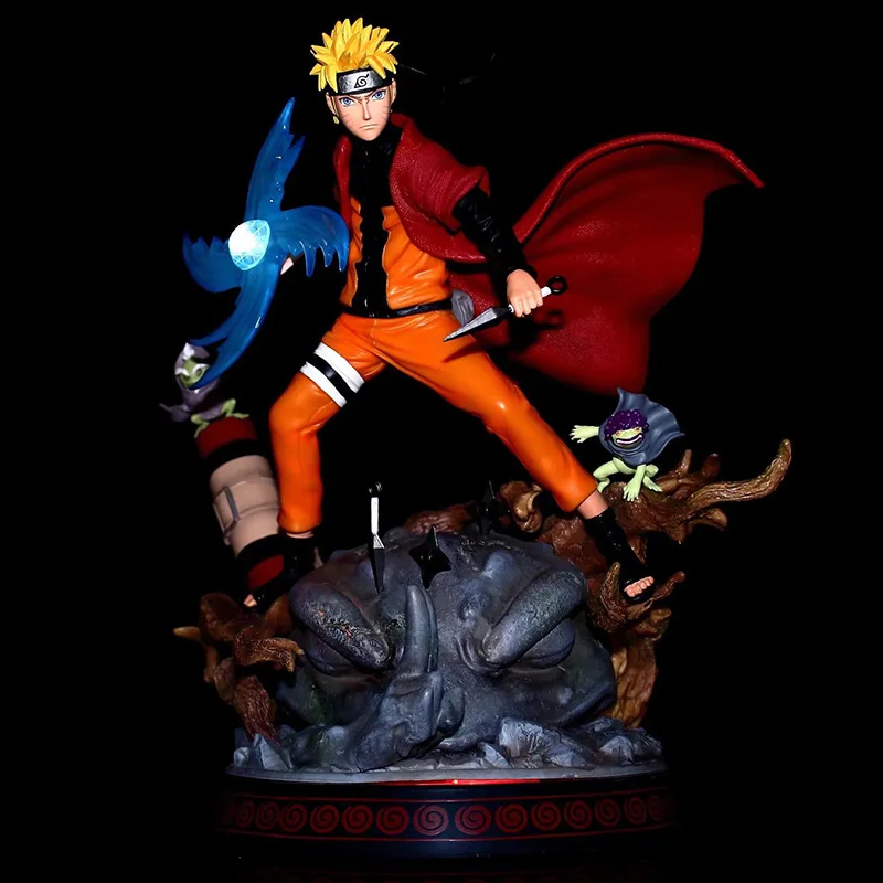 

Anime GK NARUTO Uzumaki Naruto Action Figure Fighting Wind Double Weapon Glow 29cm PVC Collection Model Dolls Toys for Gifts