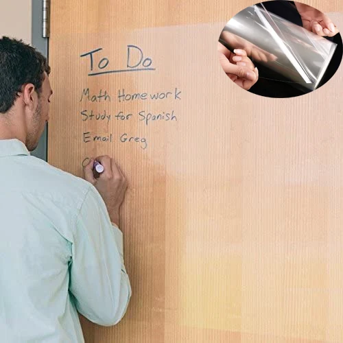 A4 Self Adhesive Clear Film Writing Board Dry Erase Board for Wall Glass Table Desk Transparent