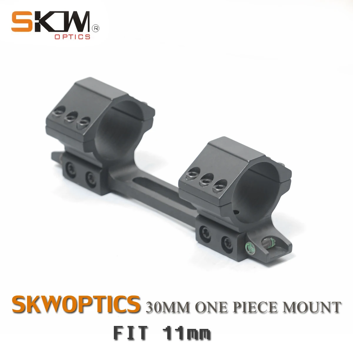 SKWoptics-Airgun Rings 1 Piece Mount for 11mm Dovetail Black Low 30mm Mount