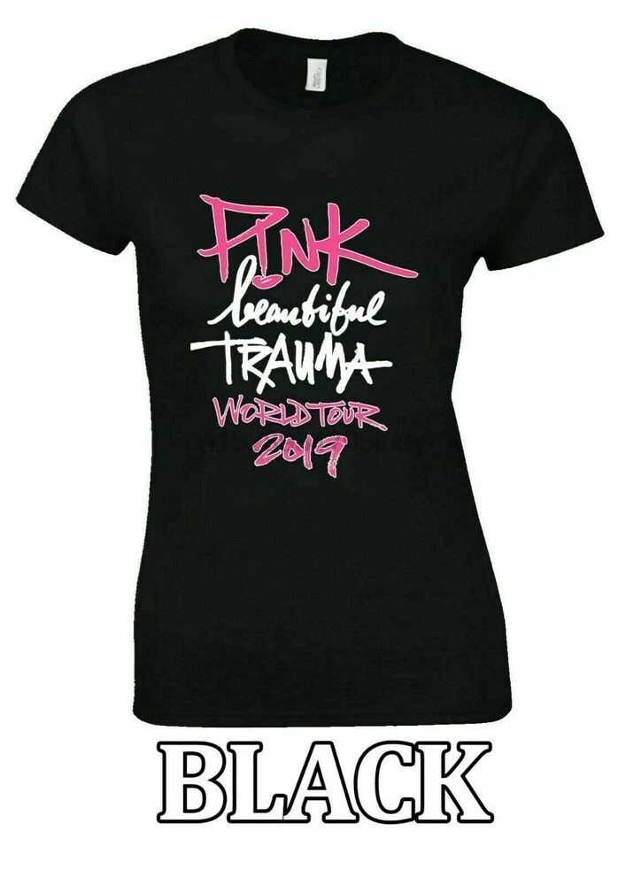 

LARGE Pink Beautiful Trauma World Tour P!nk Singer Women T-Shirt W2913