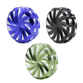 

100pcs New Style Signal Shape Teeth Diameter 63 Mm 2 Layers Aluminum Alloy Spinning Petals Shape Herb Grinders Tobacco Crusher