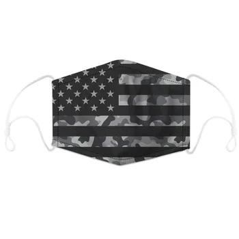 

Mouth Mask 3D Print US Flag Reusable Face Mask with 2pcs Filter Dustproof Coverfor Kid/Women/Men 5 Layers Filtering Protection