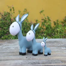 3Pcs/Lot Creative Decorations for A Family of Three Donkey Resin Crafts Home Living Room Soft Decoration Furnishings