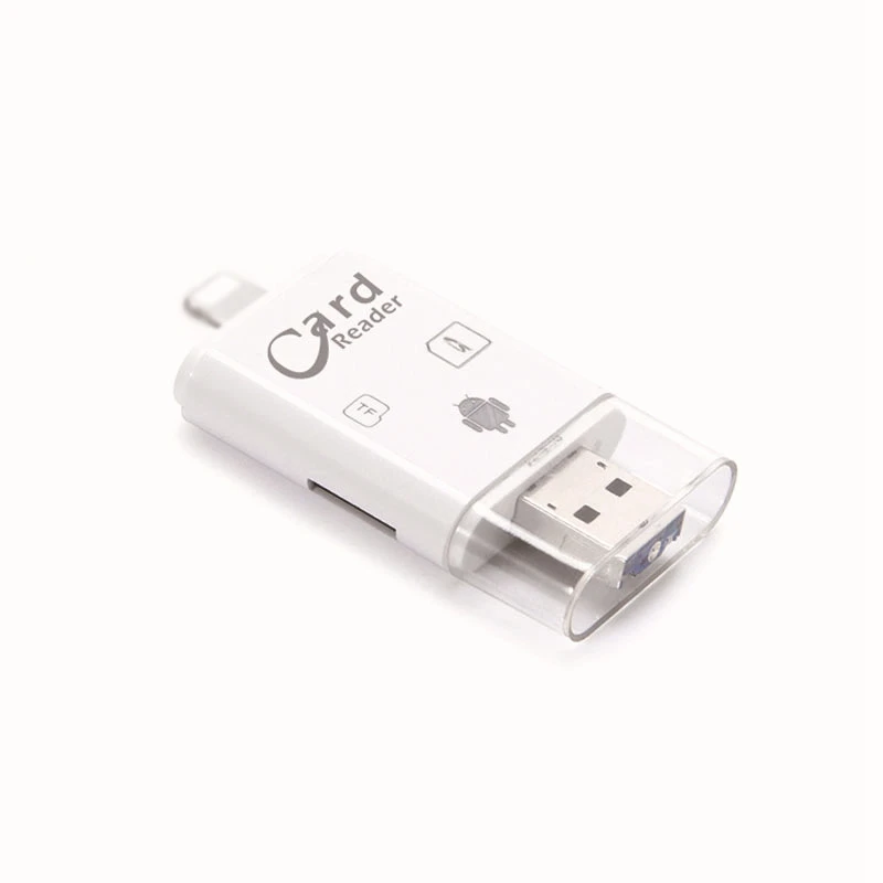3 в 1 8 pin/Micro-USB/Usb 2,0 считыватель карт памяти Sd Otg Micro-Sd/Sdxc/Sdhc Tf для iOS iPhone Android(Micro-USB+ 8Pin+ Sd