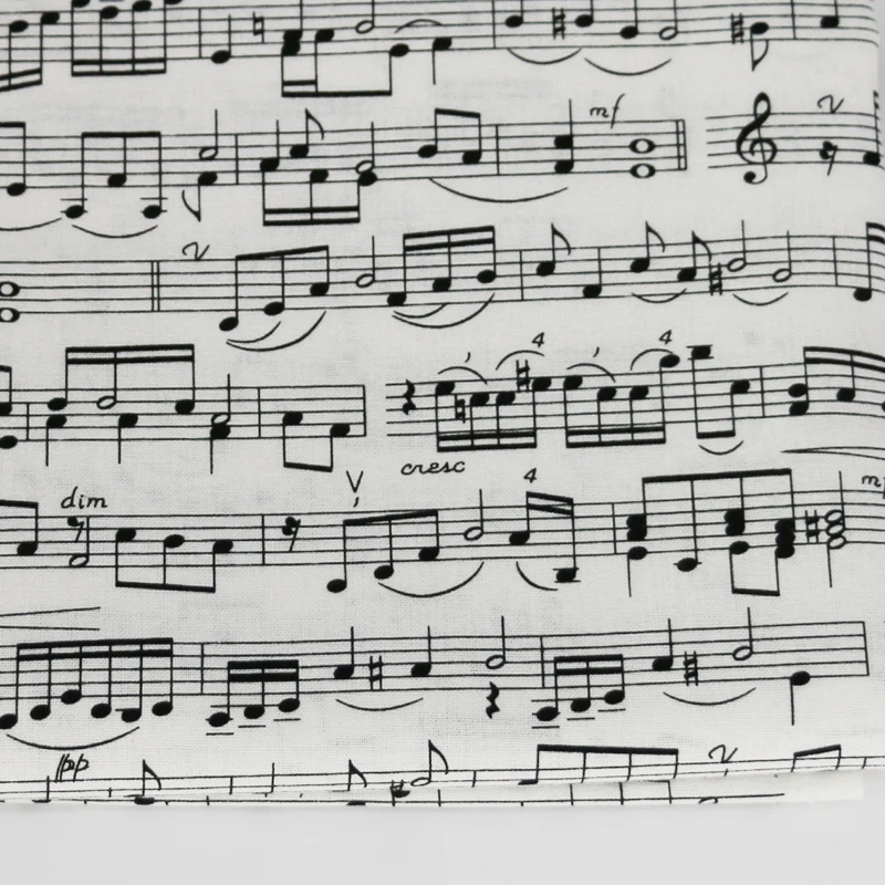 

Musical Note Print Cotton Cloth Crafts Zakka Cotton Material Poplin