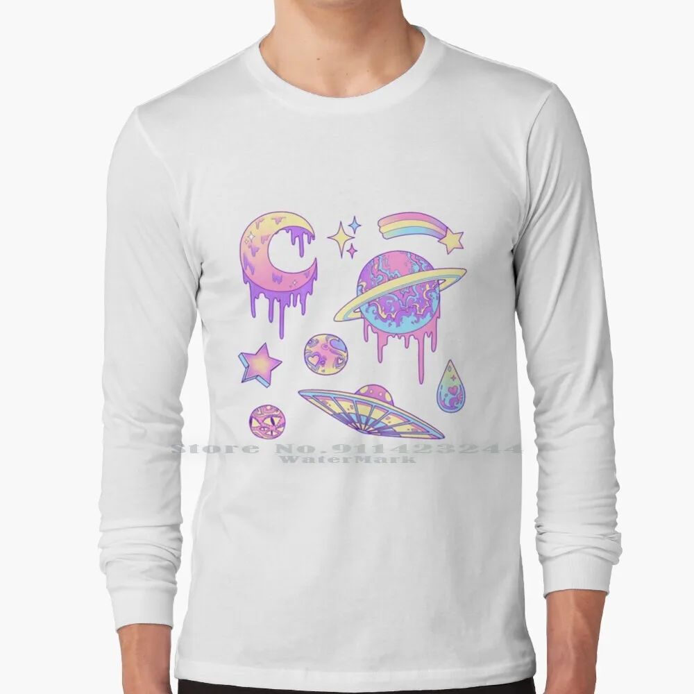 Футболка с длинным рукавом Pastel Galaxy симпатичная хипстерская футболка в стиле