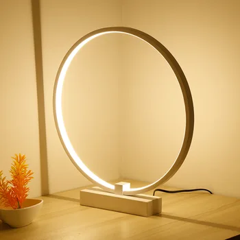

Nordic Table Lamp Modern Simple Circular Bedroom Living Room LED Table Light Study Bedside Office Circular Ring led desk lamp