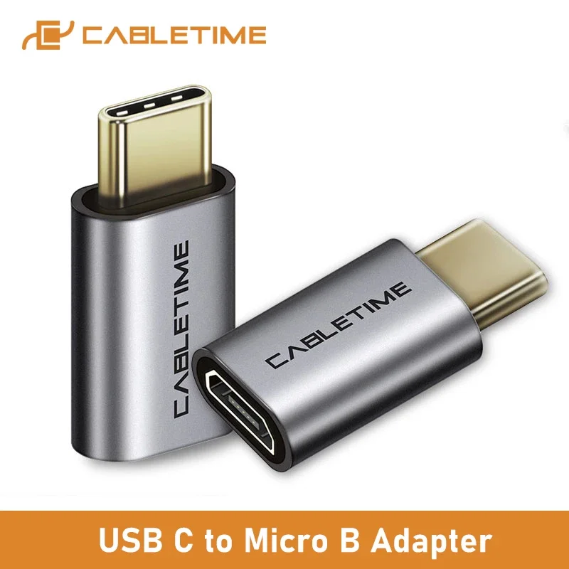 Адаптер CABLETIME Micro B F к USB Type C конвертер type OTG адаптер для зарядки и передачи данных