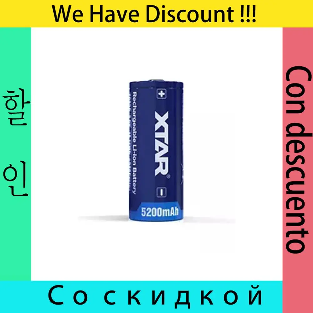 Литиевая аккумуляторная батарея XTAR 26650 5200 мАч 3 6 В|Перезаряжаемые батареи| |