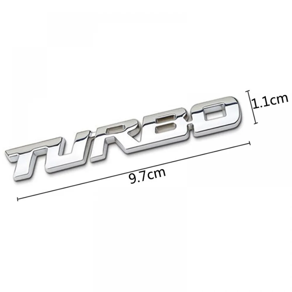 Metal Turbo Logo Sticker To Car Styling Full Body  Decoration And Decals Exterior Letter Rear Trunk Emblem For Motorcycle Racing