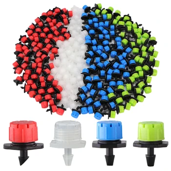 

50-800PCS Garden Adjustable Nozzles Drip Irrigation Watering Sprinkler 1/4'' Anti-Clogging Dripper Emitter Flower Beds Vegetable
