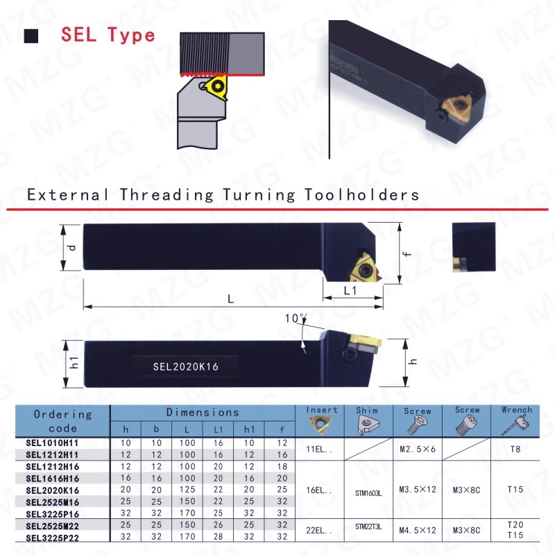 Mocask SEL металлический токарный резец с резьбовым хвостовиком SEL1616H16 резьбовые вставки токарный станок с ЧПУ резьбонарезные инструменты Держатели