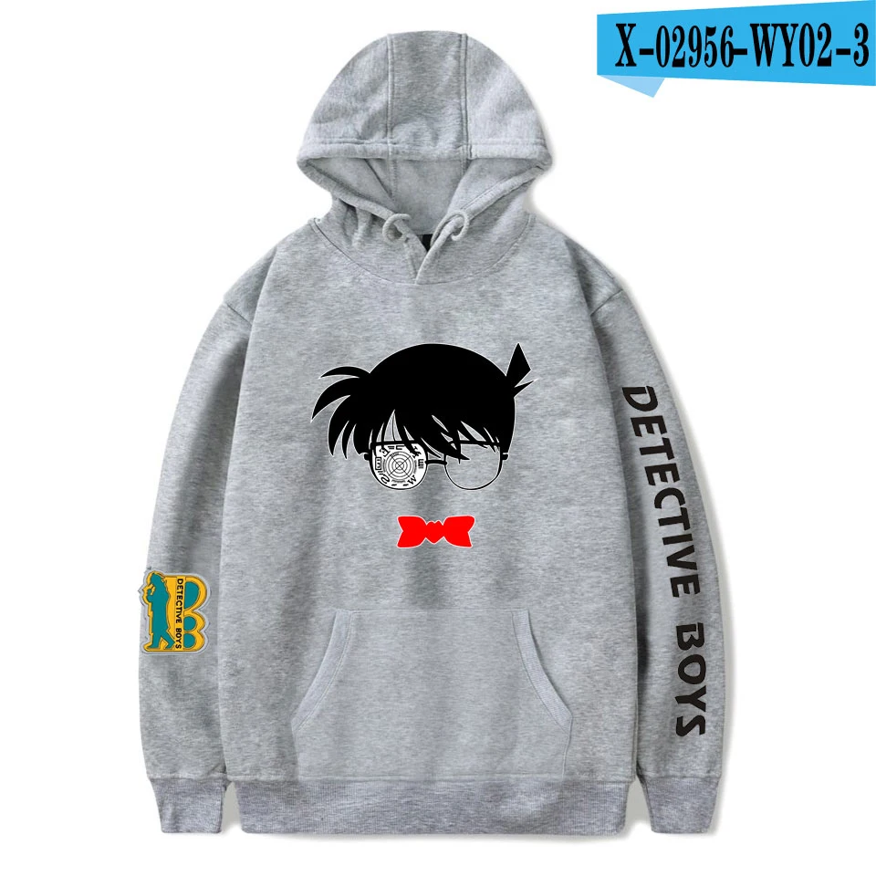 As picture Популярная Толстовка детектива Конана, модные женские мужские свитшоты на осень и зиму для мальчиков и девочек, удобный красный пуловер детектива Конана - Цвет: As picture