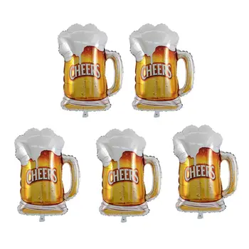 

5Pcs Birthday Balloons Beer Cups Cartoon Aluminum Foil Balloon Photo Props Birthday Party Supplies Decor For Wedding Party A35