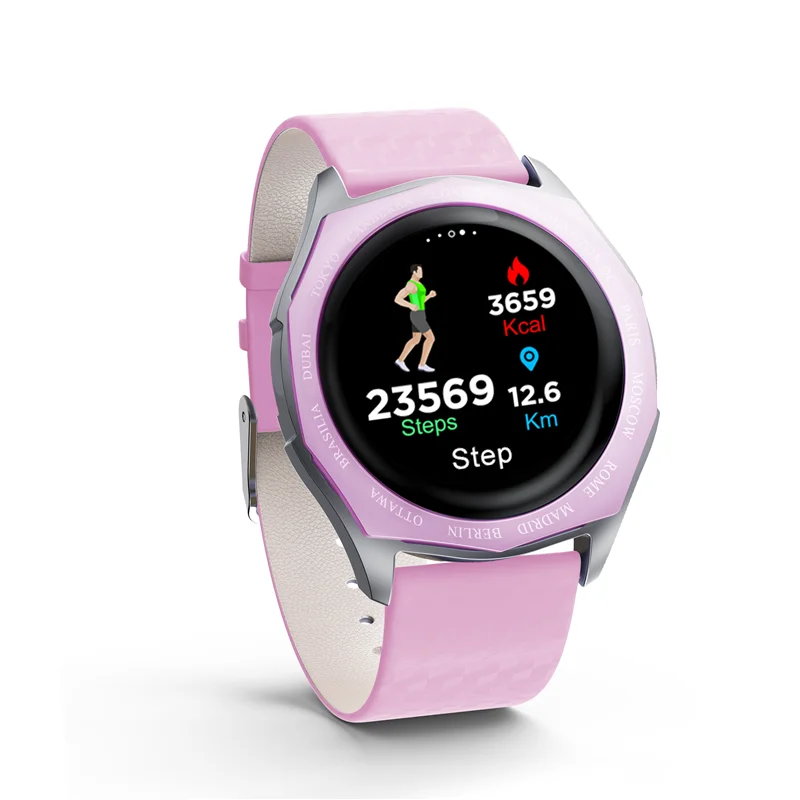 

GIAUSA V18 Women Smart Watch With Gradient Leather strap Heart Rate Blood Pressure Monitor Sports Tracker Smartwatch Men Lovers