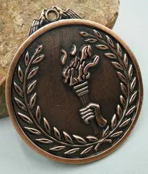 Torche en argent doré et argenté, médaille sportive, pour l'école maternelle, développement de la Communication, gymnastique, métal 
