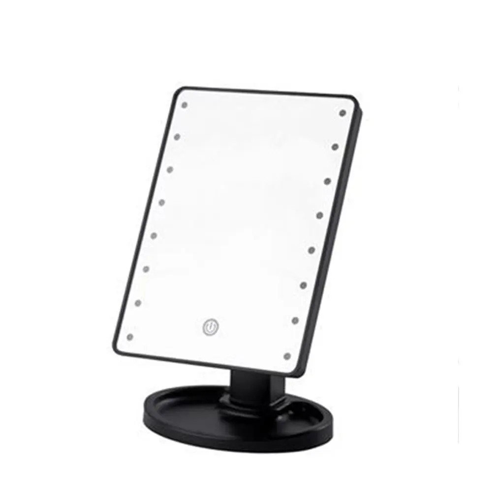 

16 LEDs Mirror LED Makeup Vanity Square Mirror Double-Sided Lighted Mirrors for Bathroom Bedroom Charging Type