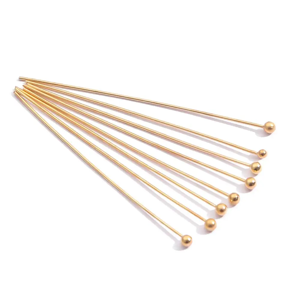 200 шт./лот Металлические Булавки с шариками 16 20 25 30 40 50 мм Eyepins шариковые булавки