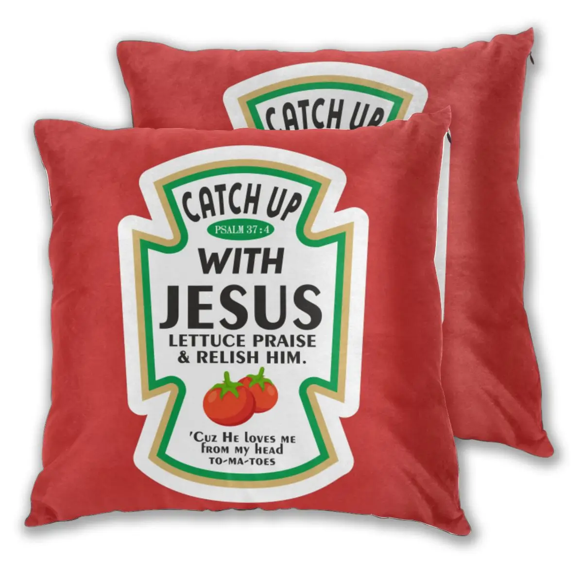 Throw Pillows Case Catch Up With Jesus Ketchup Funny Quote Design Art sofa decorative pillow cushions cover | Дом и сад