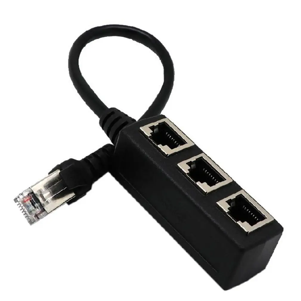 RJ45 Ethernet кабель адаптер сплиттер 1 штекер до 3 женский порт LAN Сетевой разъем 3 в 1 адаптер Сетевые Аксессуары