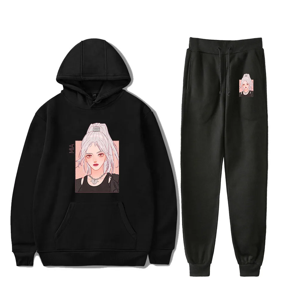 Harajuku Everglow Kpop, стиль, повседневные наборы свитшотов, спортивные толстовки, толстовки+ брюки Харадзюку, мужские/женские комплекты