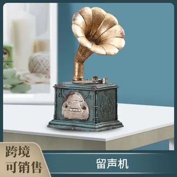 

Home Crafts Phonograph Shape Manual Resin Ornaments Classical Music Style European Home Furnishing Office Decoration Accessories