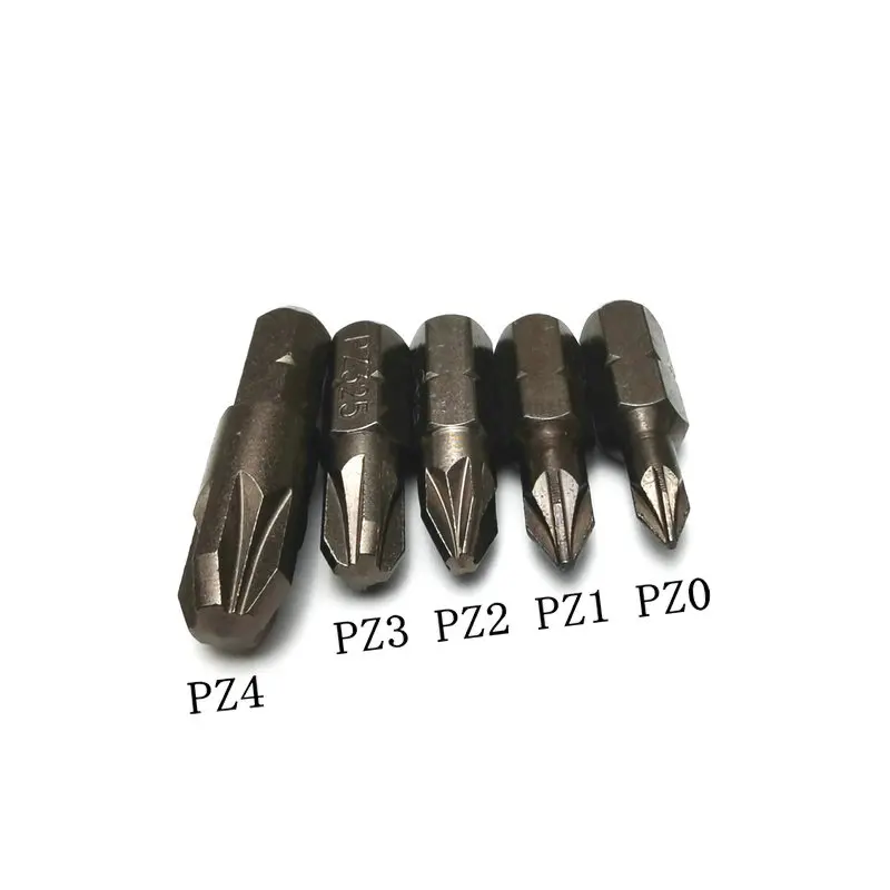 미니 짧은 스크루 드라이버 비트 S2 마그네틱 전기 드릴 Pozidriv PZ0 PZ1 PZ2 PZ3 PZ4 스크루 드라이버 헤..