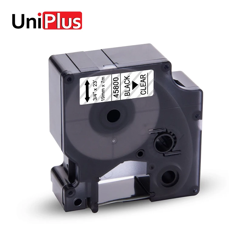 UniPlus 19 мм 45800 совместимый для Dymo d1 ленты черный на прозрачном 7 м длина для LabelManager 360D 420P лента этикеток для принтера наклейка