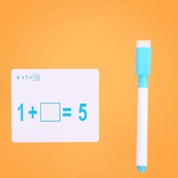 

1set Mathematics Teach Card with Erasable Pen Math Educational Toys for Children Preschool Tool Kindergarten Games